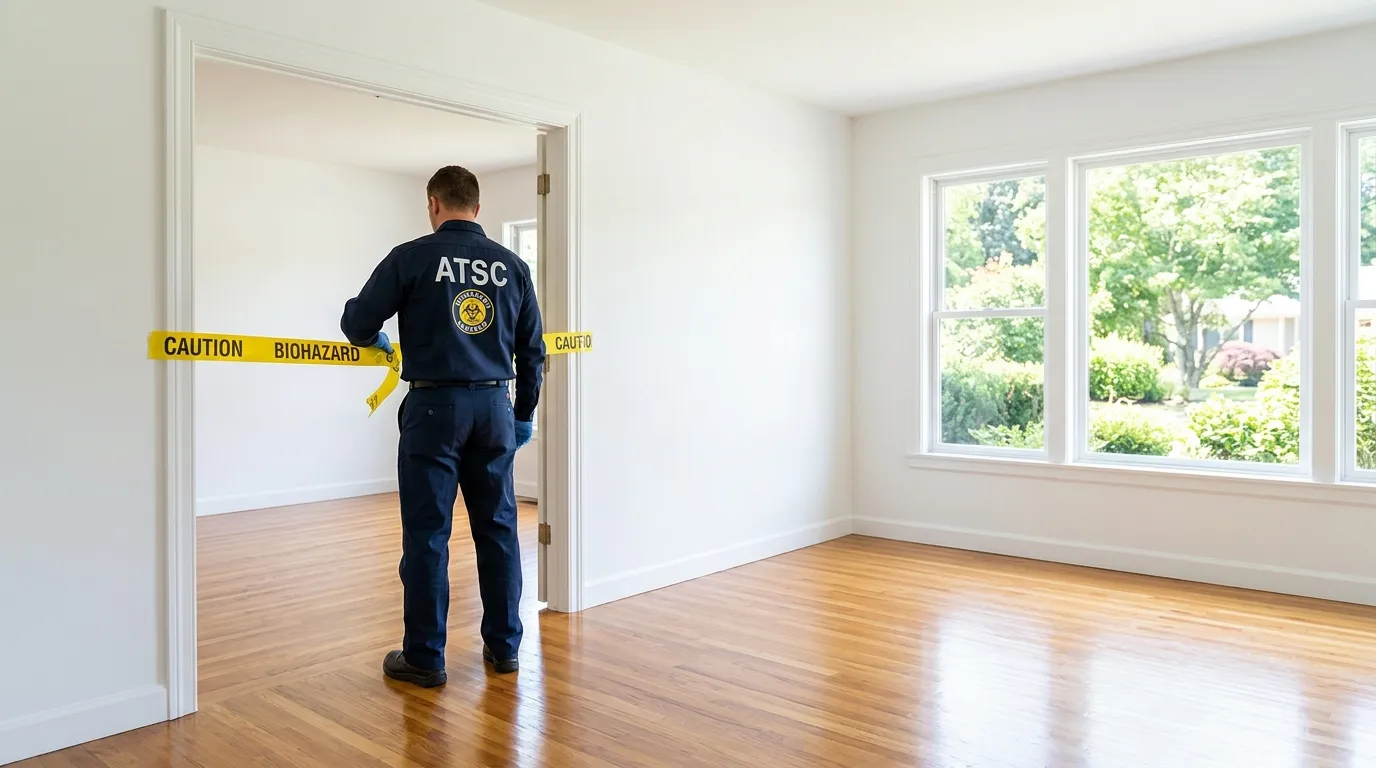 Certified biohazard cleanup crew performing Decomposition Cleanup in Buffalo